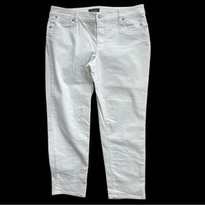 TALBOTS SZ 16 White stretch boyfriend straight leg jeans